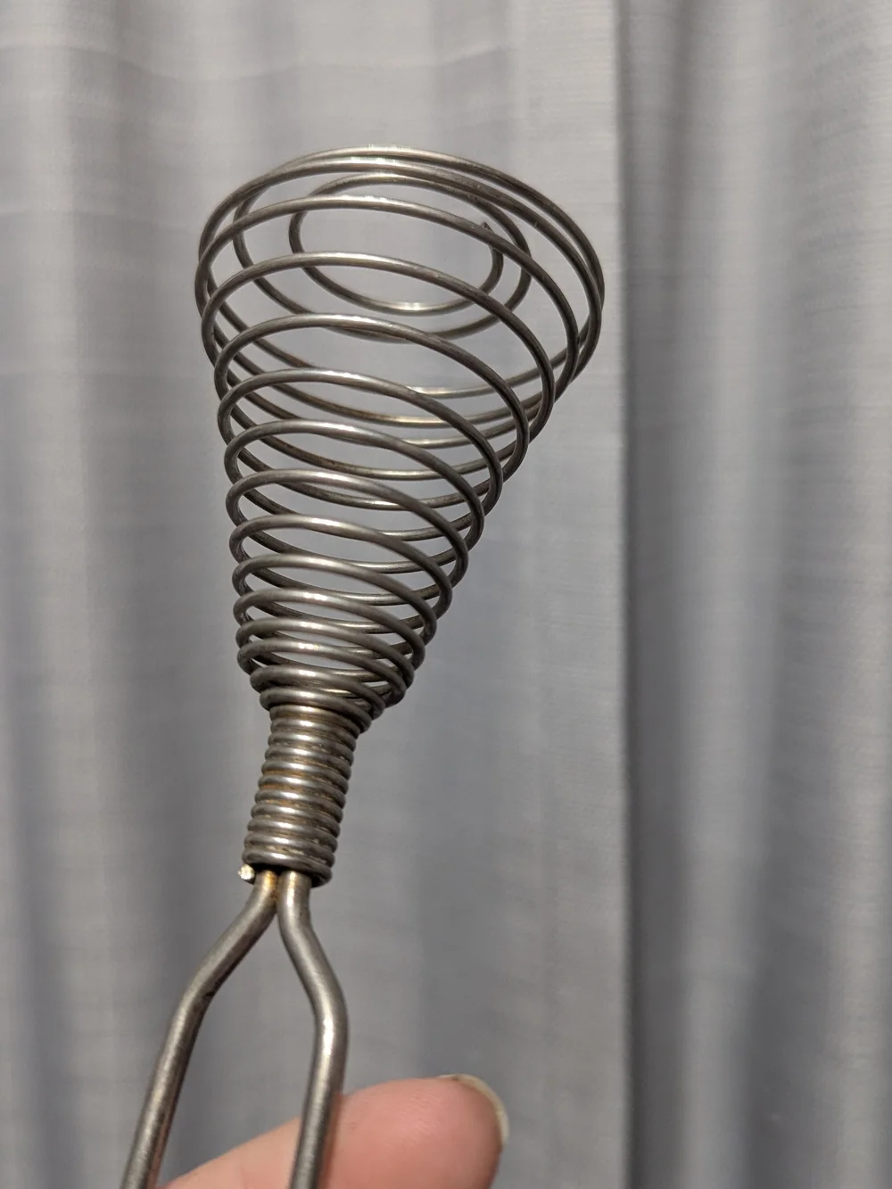 Vintage Wire Whisk Coil Egg Beater Metal Kitchen Tool
